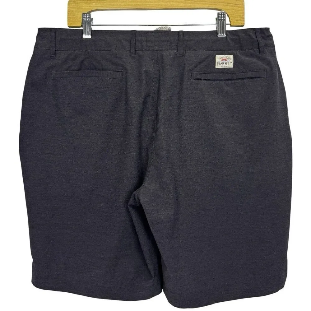 Faherty All Day Shorts Gray Size 36 Gray Casual Drawstring Pockets Performance